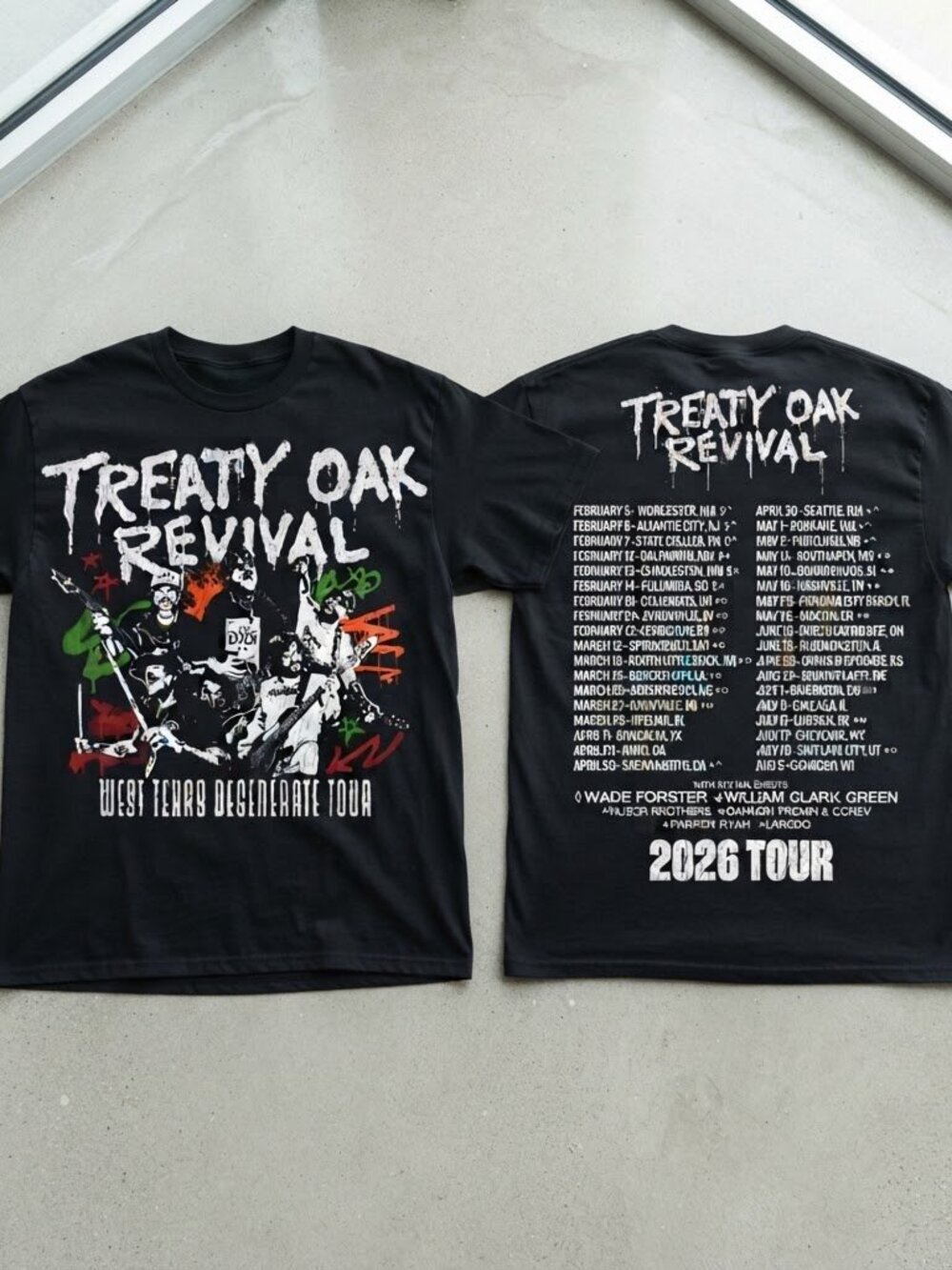 Treaty Oak Revival West Texas Degenerate Tour 2026 Black T-Shirt S-4XL